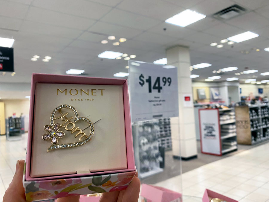 Cherish Mom: Discover the Monet Glass Heart Pin at JCPenney!