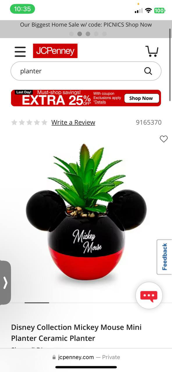 Add Magic to Your Garden: Disney Mickey Mouse Planter Now Available at JCPenney!