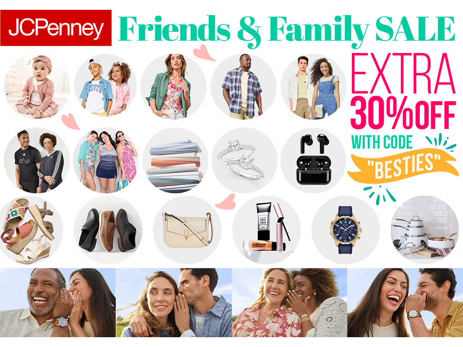Use the coupon code BESTIES to get up to 40% off plus an additional 30% off select home items at JCPenney.