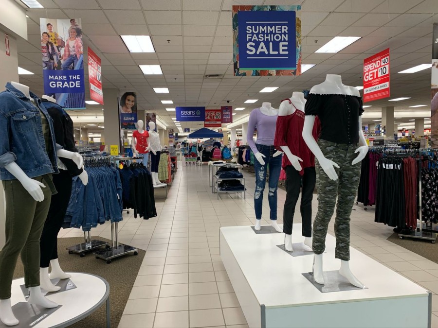 Sears displays a sense of diminished splendor amid cluttered displays and unappealing goods.