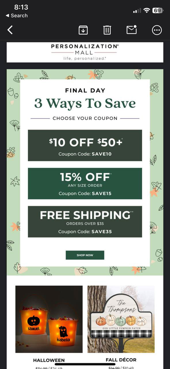 Personalization Mall Coupons