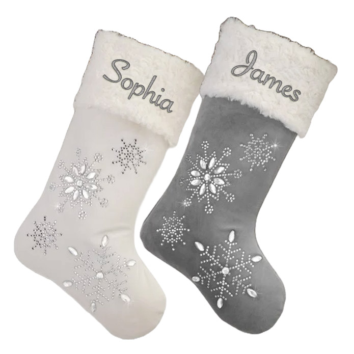 Velvet Sequin Personalized Christmas Stockings