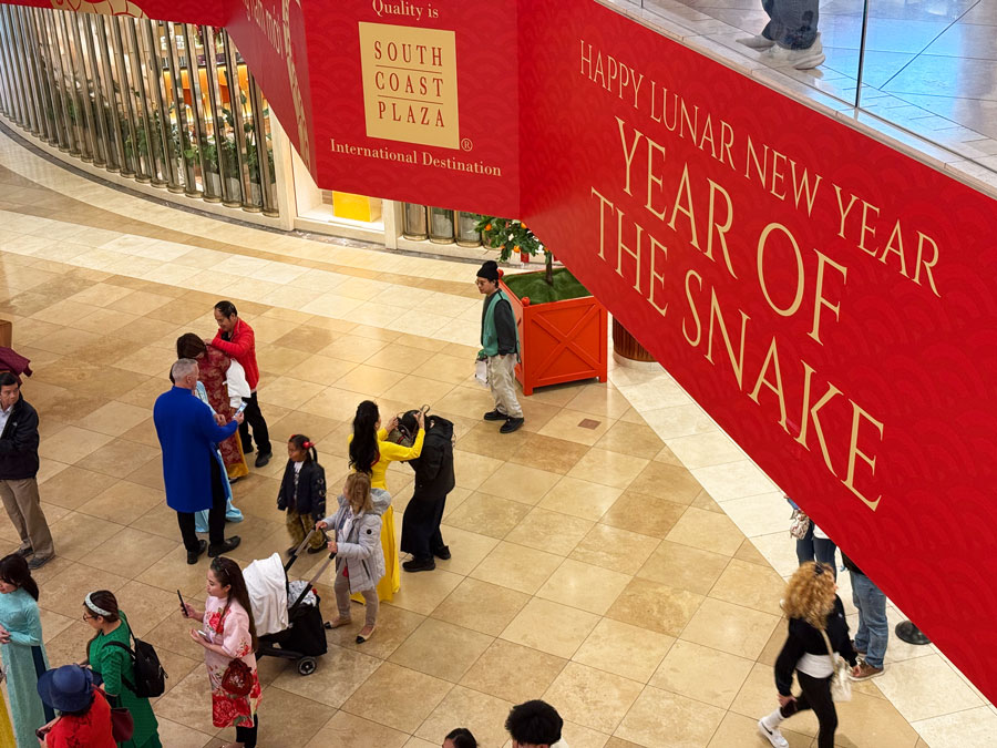 South Coast Plaza during Lunar New Year 2025