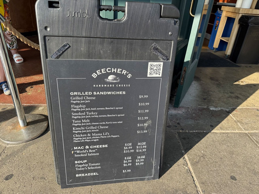Beecher's Handmade Cheese Cafe Menu