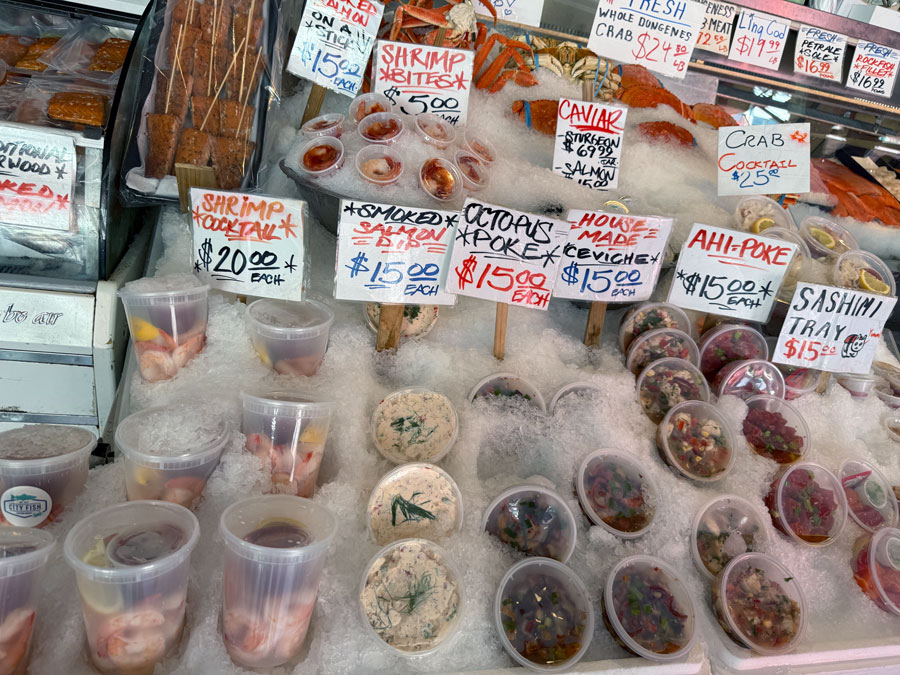 Seafood Stalls at Pike Place Market Seattle