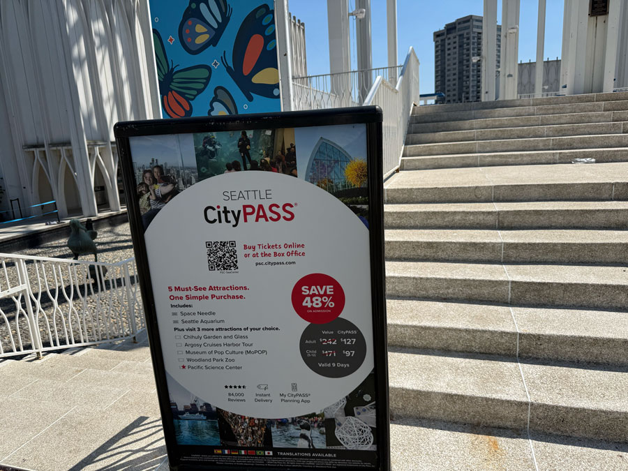 Seattle CityPASS information booth near Pacific Science Center