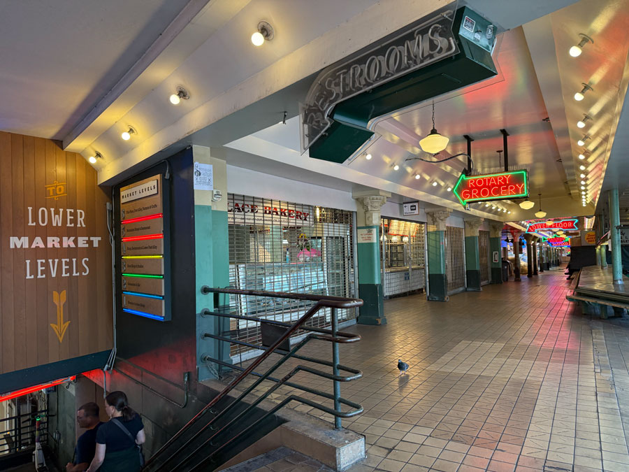 Almost empty Pike Place Market