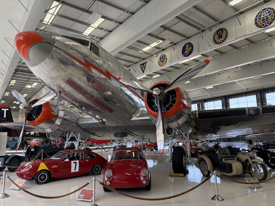 Restored DC-3 “Flagship Orange County” aircraft at Lyon Air Museum.