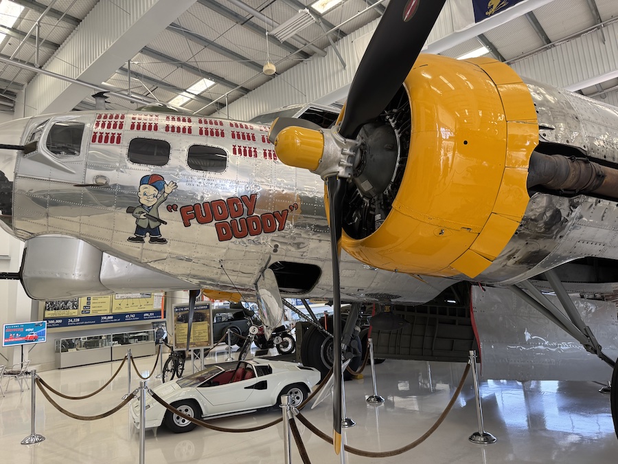 Restored B-17 bomber at Lyon Air Museum in California.