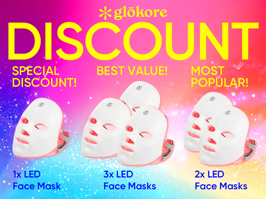 Glokore Premium LED Light Therapy Face Mask Discount Offer