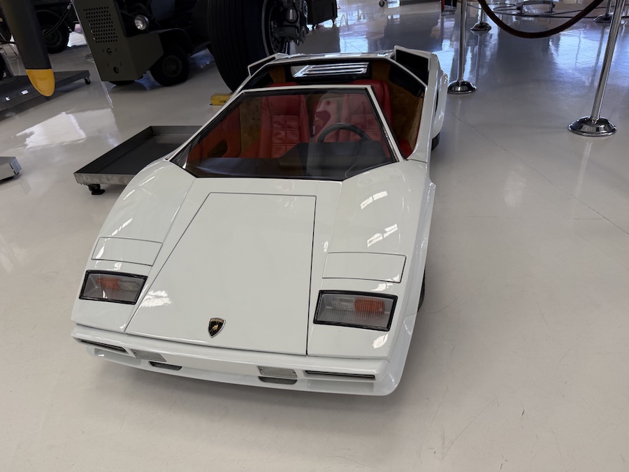 Unique Lamborghini microcar on display at Lyon Air Museum.