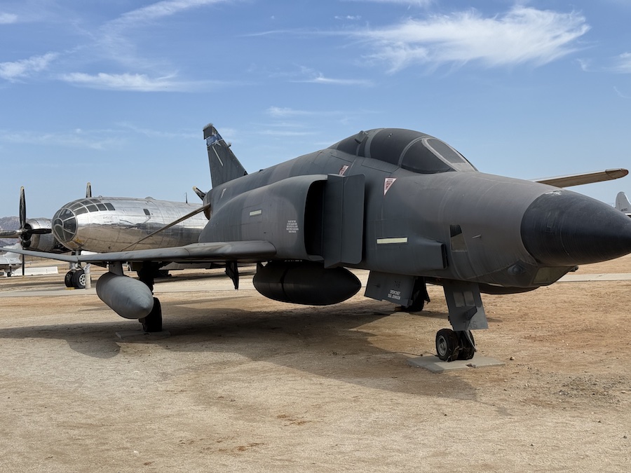 Retired military bomber showcased at March Field Air Museum.