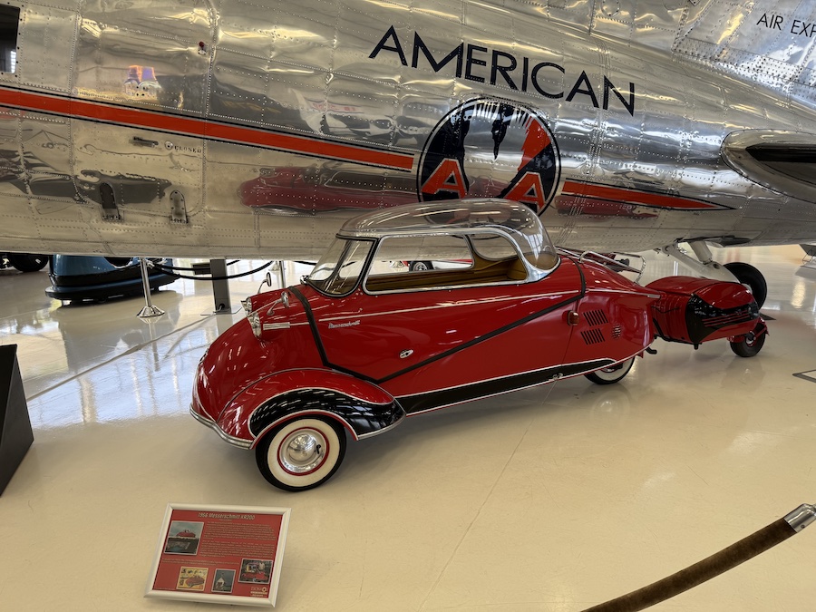 Rare Messerschmitt KR200 bubble car at Lyon Air Museum.