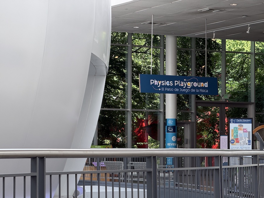 Interactive exhibits at the Physics Playground in the Pacific Science Center.
