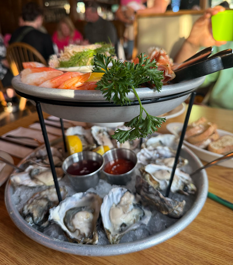 Seafood platter at a restaurant located in Pike Place Market