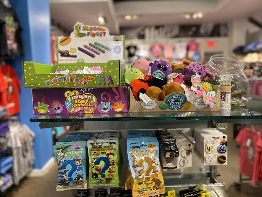 Gift shop corner featuring kid-friendly trinkets.