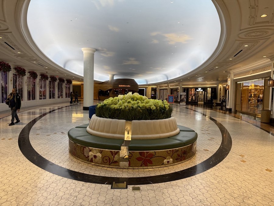 The Grand Canal Shoppes at The Venetian, with luxury boutiques and sky-painted ceilings.