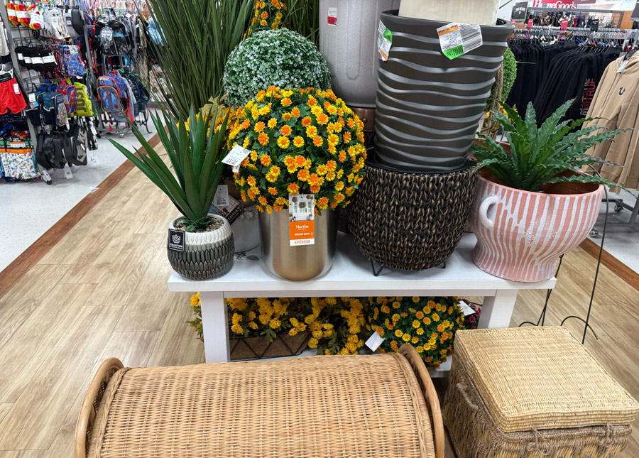 Artificial plants and flowers at T.J.Maxx