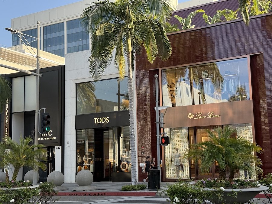 Tod’s shop showcasing Italian craftsmanship in Beverly Hills.