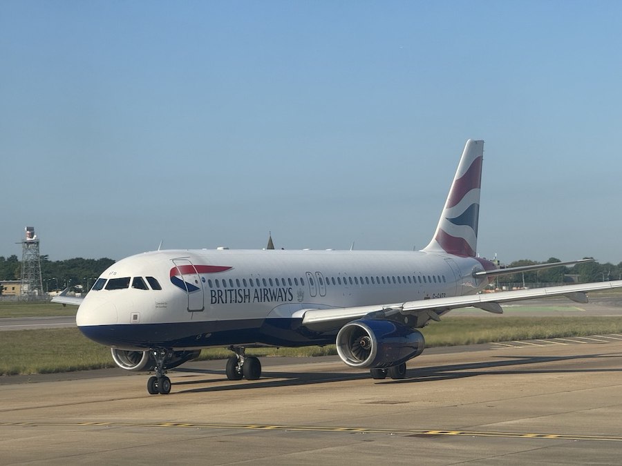British Airways aircraft ready for boarding at London Heathrow Airport.