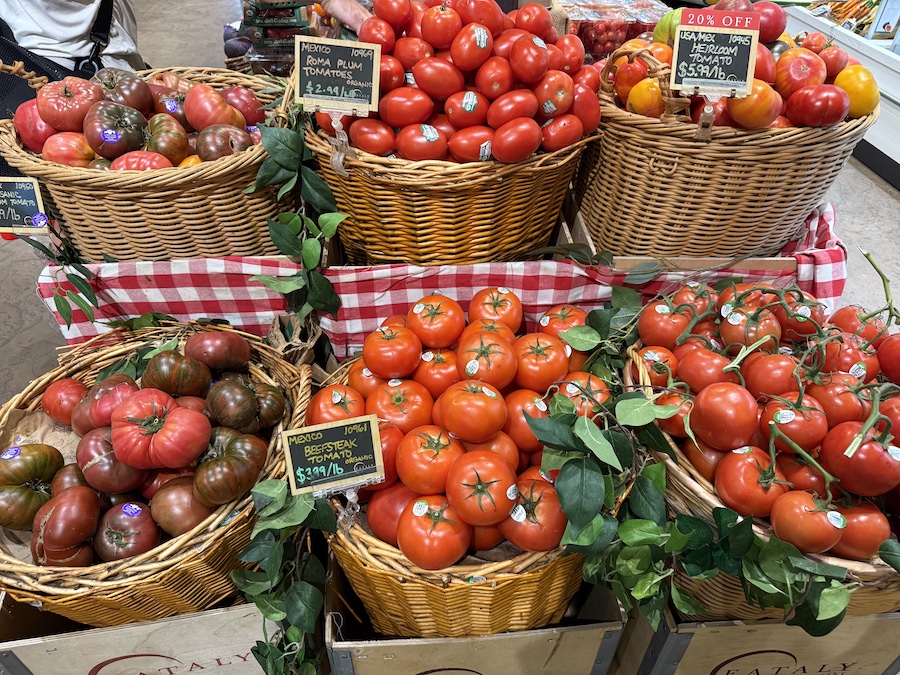 Juicy organic tomatoes with vibrant red hues.