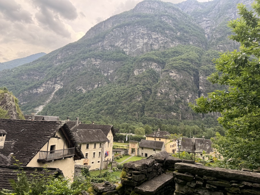 Charming Swiss village nestled in the Alps.