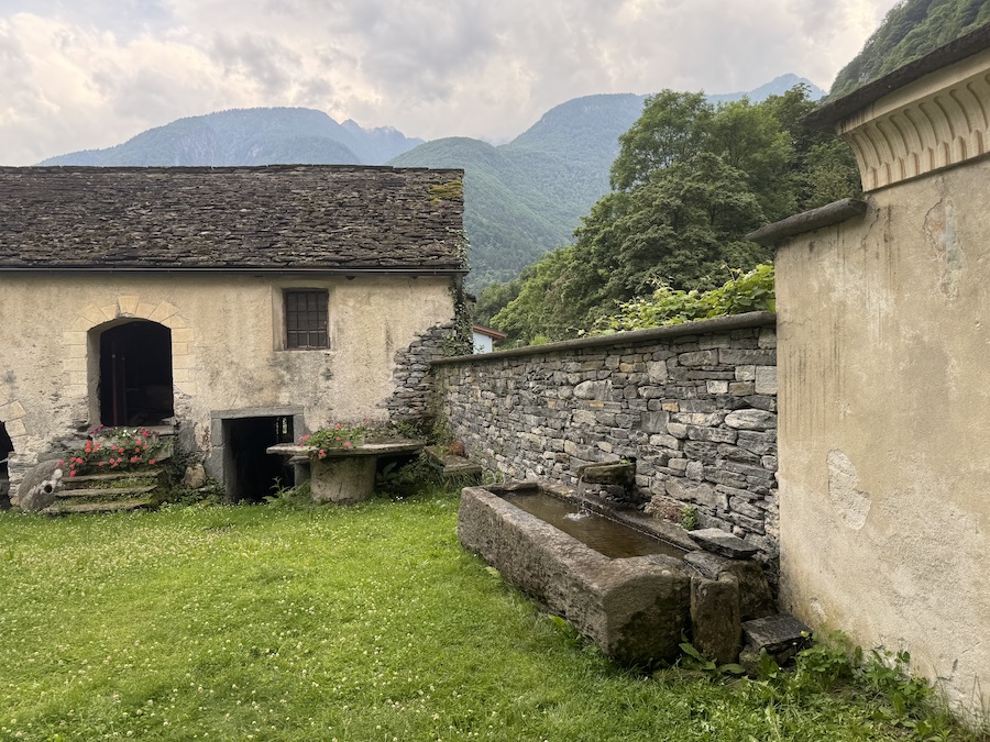 Traditional farmhouse in the Swiss mountains.
