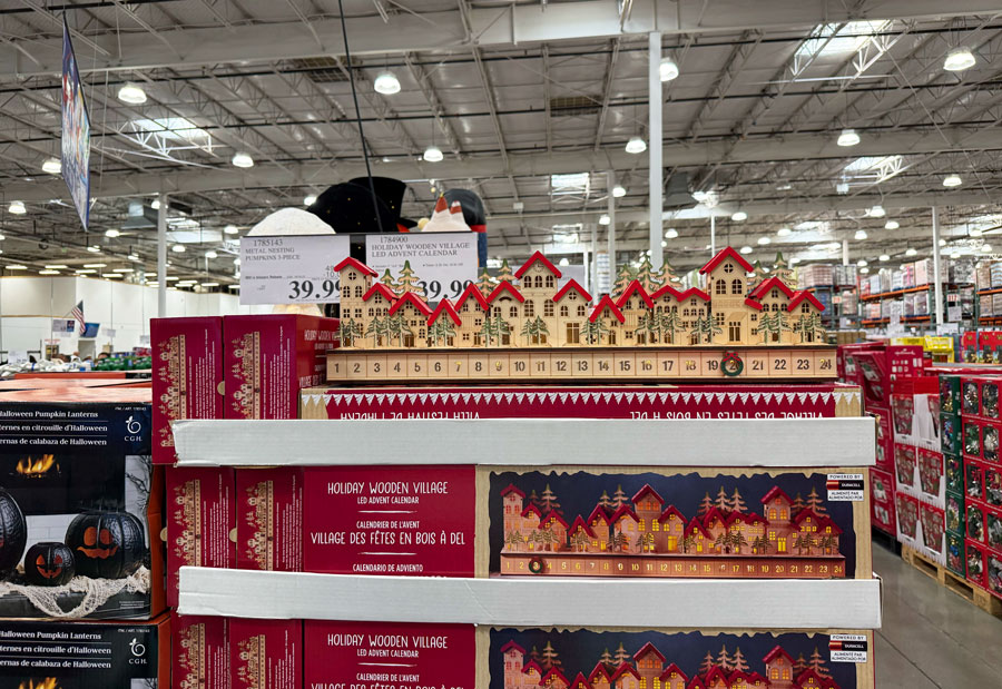 Holiday Wooden Village LED Advent Calendar at Costco