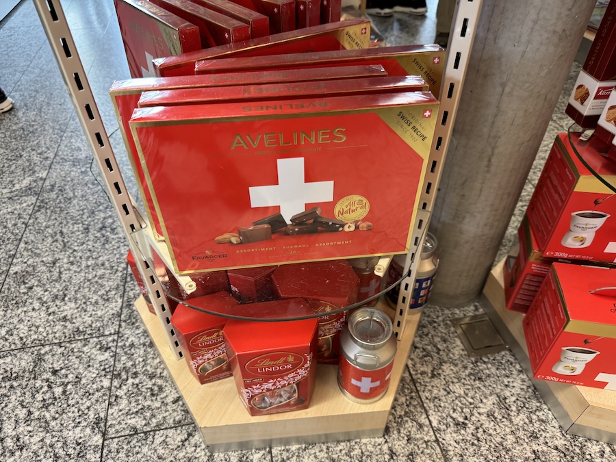 The store features a wonderful assortment of Swiss delicacies.