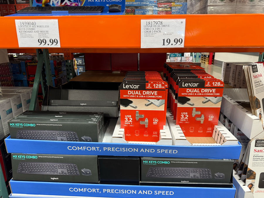 Lexar Dual Drive USB-C/A 2-In-1128GB 2-Pack at Costco