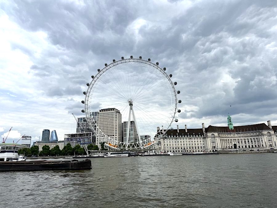 The London Eye overlooking the city.