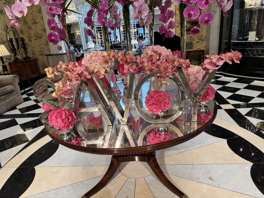 The iconic Savoy sign inside the hotel.