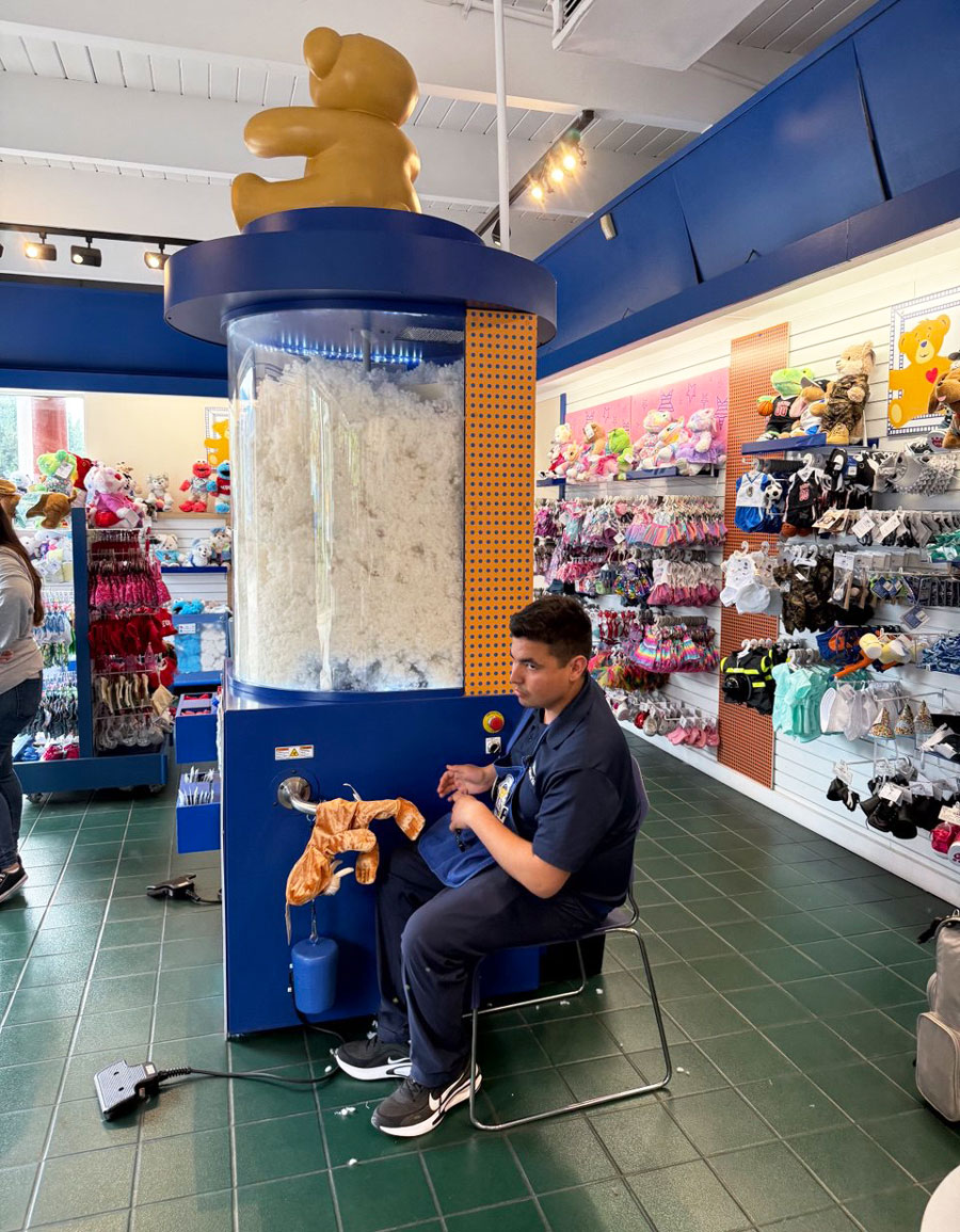 Making a bear in Build-A-Bear Workshop