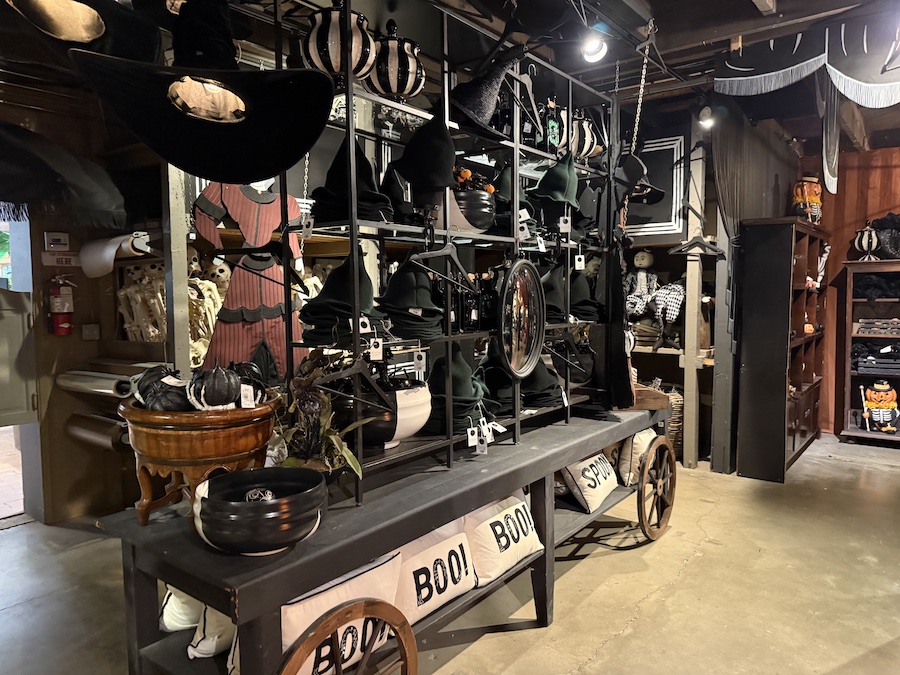 Display of pointed witch hats.