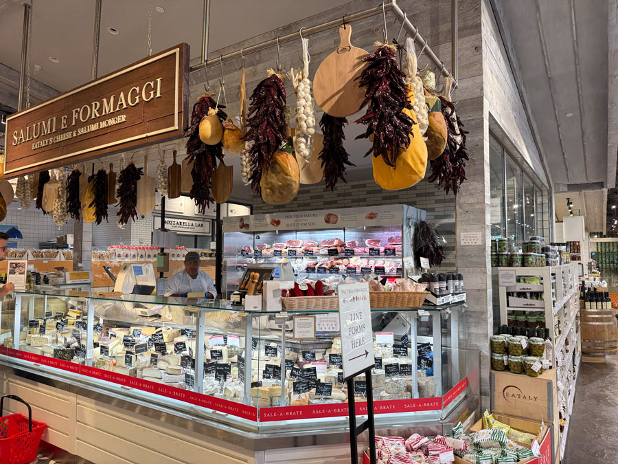 Cheese assortment at Eataly LA