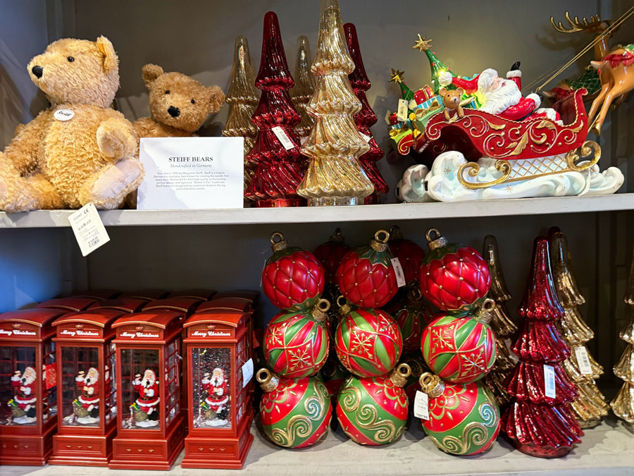 Christmas ornaments at Roger's Gardens