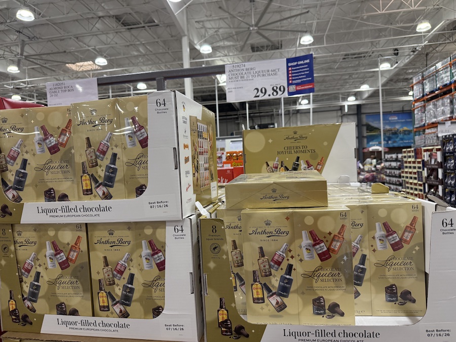 Anthon Berg Liquor Filled Chocolate 64 ct boxes presented in the premium sweets section.