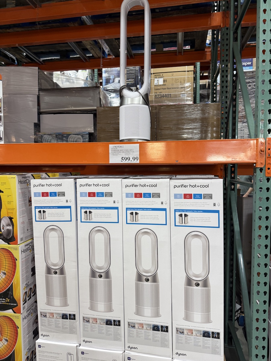 Universal air purifier, heater and fan on the shelf.