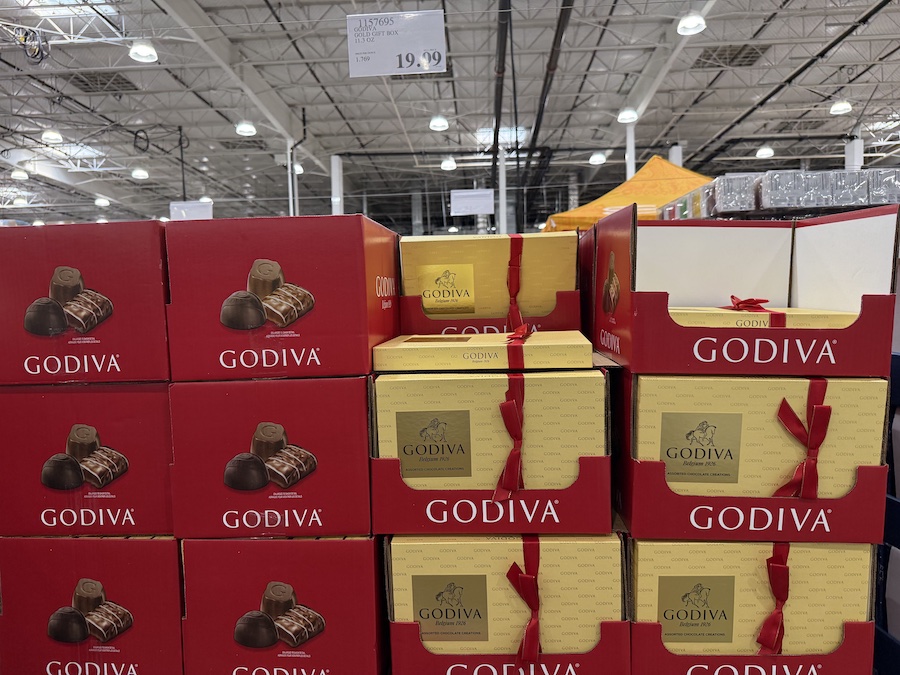 Classic gold box filled with assorted Belgian chocolates, perfect for gifting.