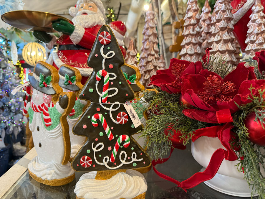 Gingerbread Tree Decorations at Roger's Gardens