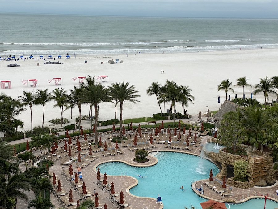 Scenic beach near the JW Marriott Marco Island with soft white sand and calm waves.