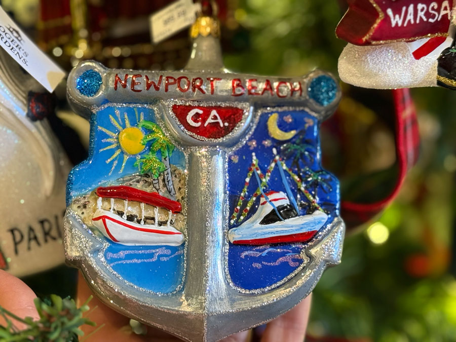Newport Beach, CA Christmas Ornament at Roger's Gardens