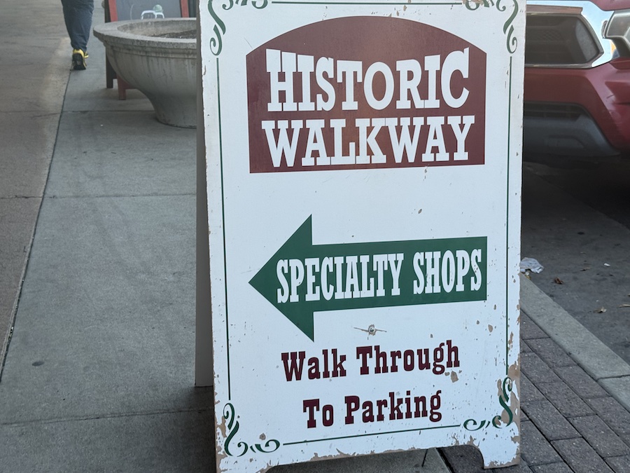 Historic walkway poster in downtown Prescott.