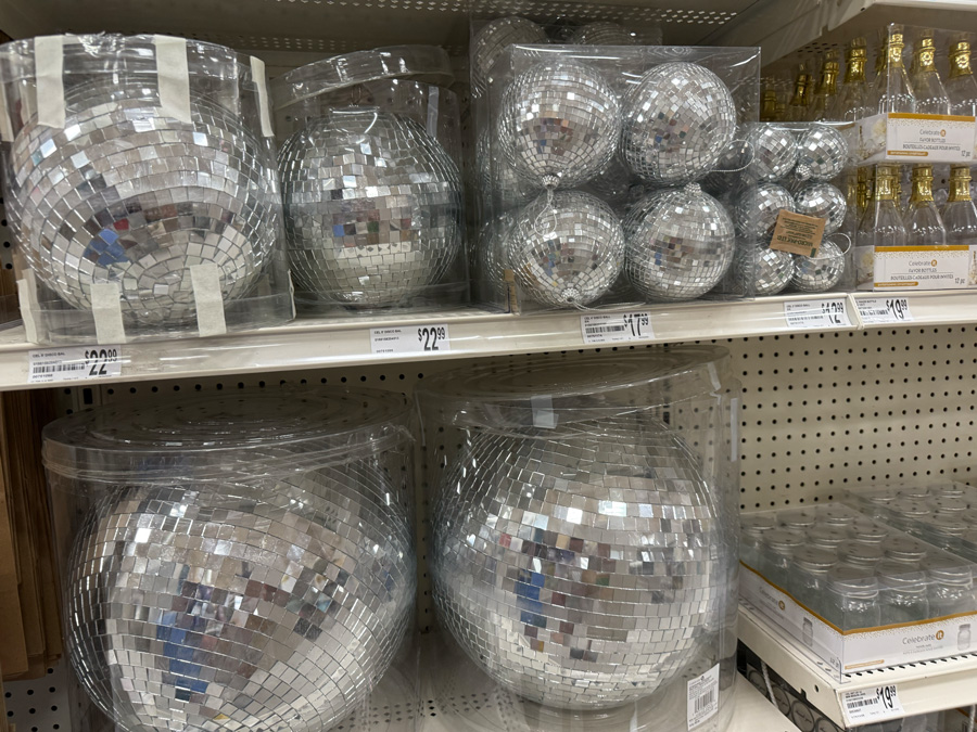 Disco balls at Michaels