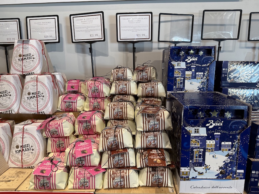 Festive holiday chocolate calendar featuring Baci truffles.