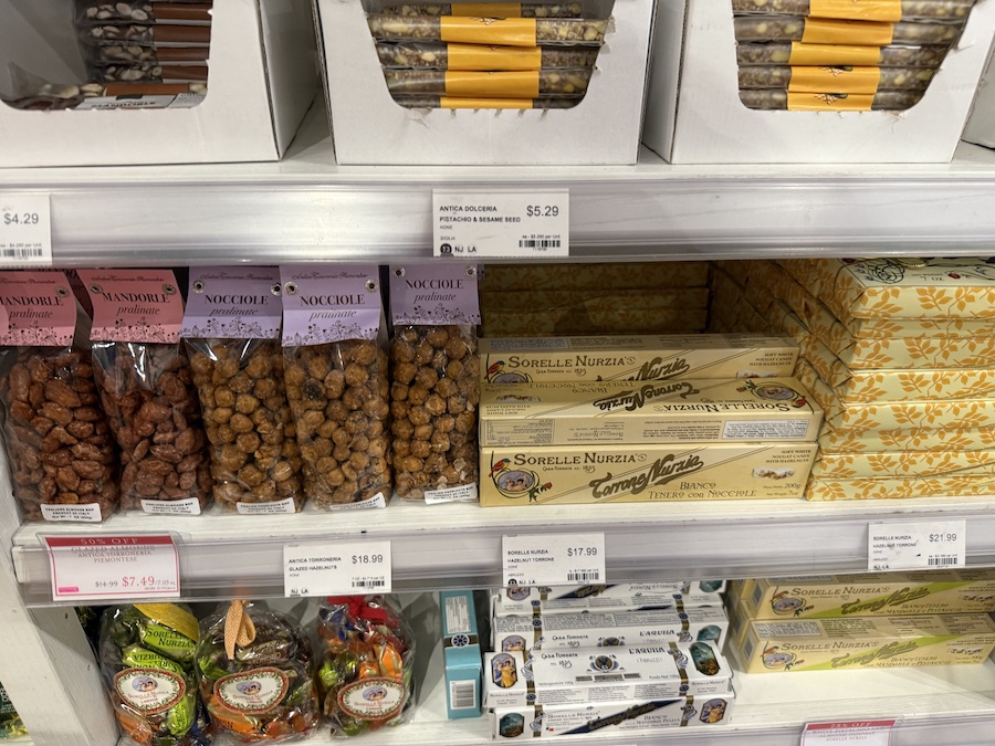 Traditional Italian nougat bars with almonds and honey.
