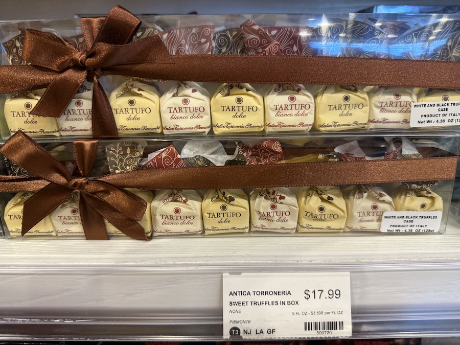 Artisanal Italian truffle candies in assorted flavors.