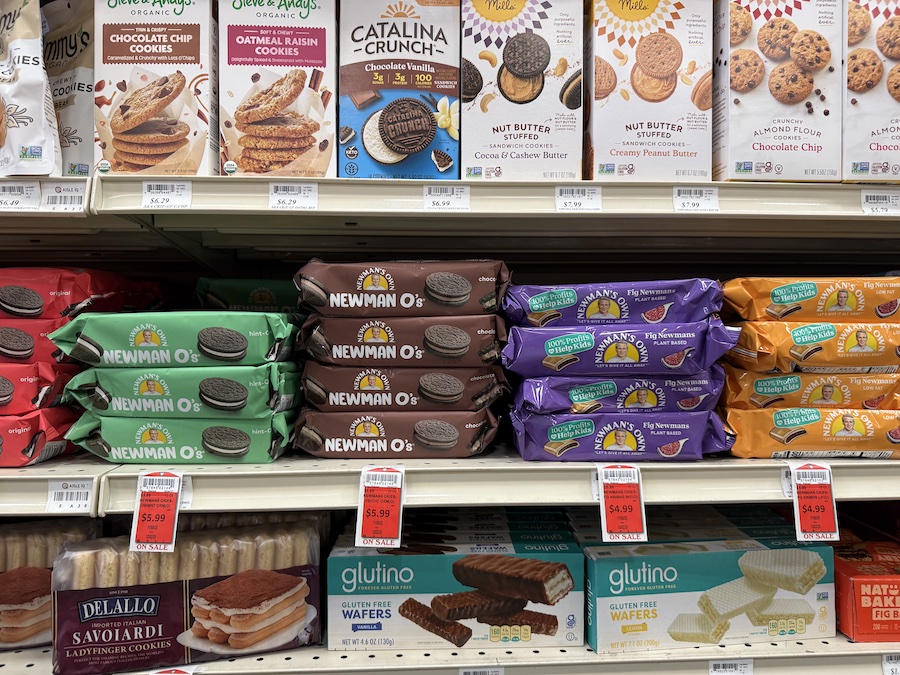 Classic Newman’s Own cookies, highlighting the brand’s simple ingredients and wholesome taste.