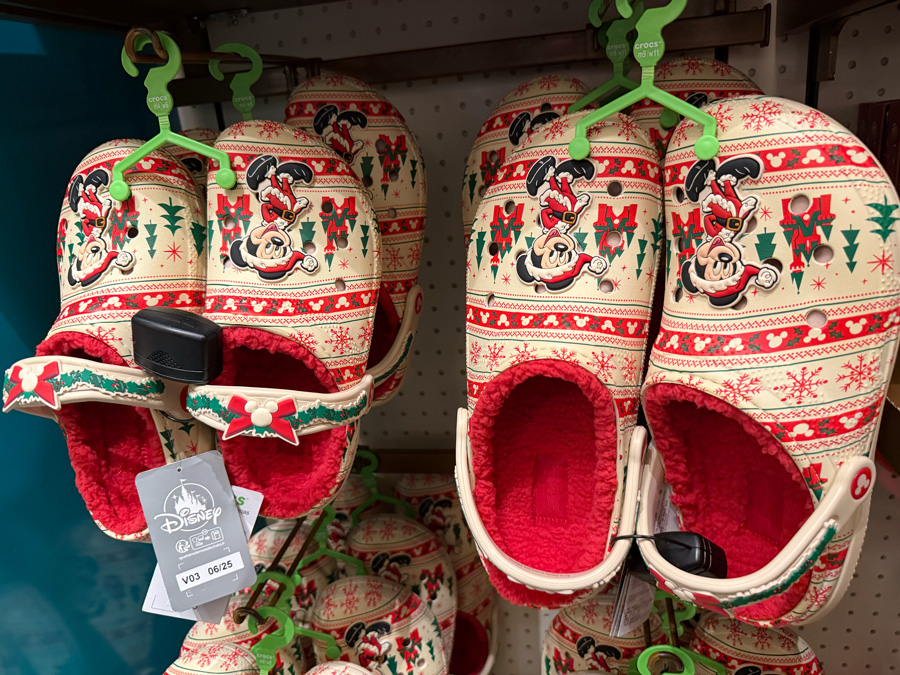 Santa Mickey Mouse Fair Isle Holiday Clogs for Adults by Crocs - Disneyland