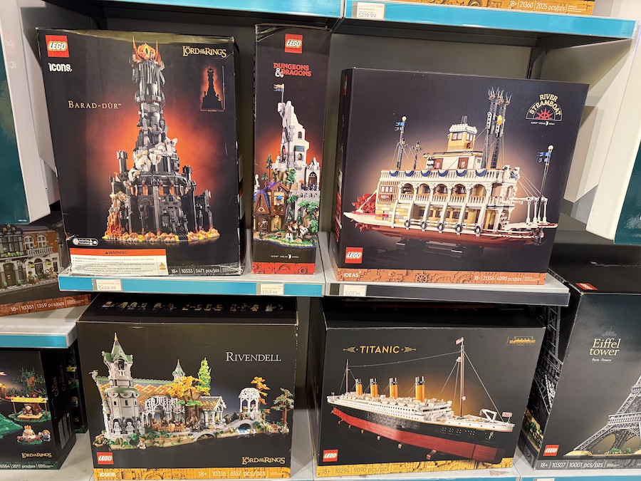 The LEGO River Steamboat model on display.